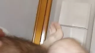 Taking off socks after hard work