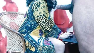 Kinky mistress giving blowjob