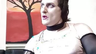 Crossdresser Barbara White masturbating till cum
