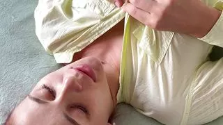 I fuck a pregnant slut with a big belly in different poses and cum in her pussy