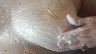 getting messy breasts in White chocolate sauce