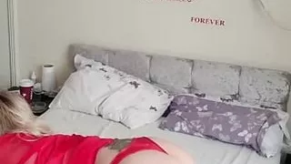 Milf Onlyfans Leak Red Lingerie Touching Herself