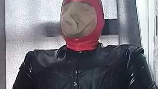 Hubert Kate dressed in full latex doing solo breath play