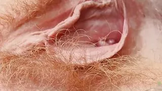Hot hairy pussy babe Ana Molly gives a nice hairy show