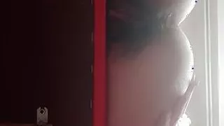 Big overhanging ass can't feet on a chair.