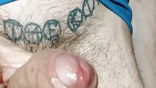 Pulling dick out and showing close-up