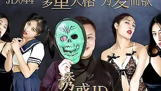 Sexy young Asian wife with hot lingerie show her wet pussy to her big dick boss