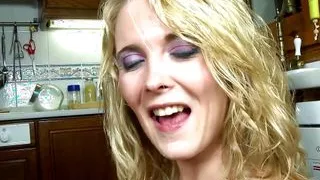 Lucky Guy Bangs Beautiful Blonde Babe In The Kitchen