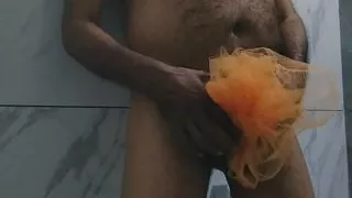 Bathroom dick play with brass