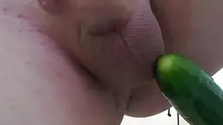 Veggie fun and ass fucked, enjoy every time,  precum
