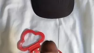 Bonnie Tanzania with  big black cock enjoying solo masturbation and finally cum on the mirror. Cold winter masturbation