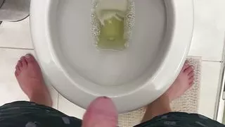 Boy pissing fat dick