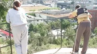 Redhead granny picked up and fucked by guy