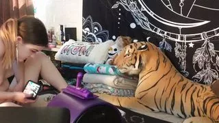 Hot Brunette Rides Sybian And Gives Head