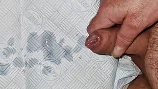 Biggest cum spray I can do. Masturbating cumshot. Wanking Cum blast