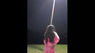 DeeDeeSlut in Pink Out Again Sucking on her Toys