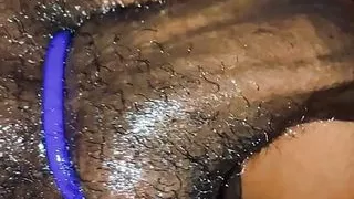 Cock Ring And Big Black Dick Stroking