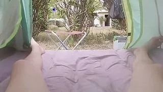 Wank at campsite