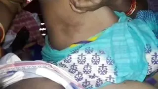 Bhabhi handjob while showing her big boobs during night time in indian Village