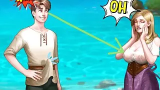 WAL2 - Her nipples are visible through the wet blouze