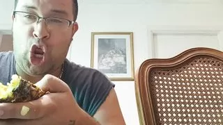 Eating some good pineapple yummy
