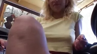 A wild blonde German babe gets her pussy shaved and pounded