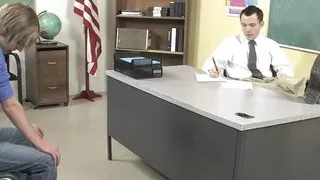 Blond student Kaiden Ertelle anal breeds teacher Ethan Storm