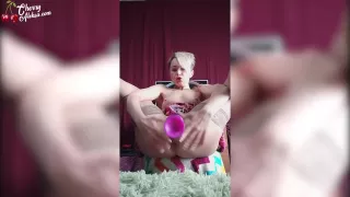 Anal Masturbate And Squirt From Huge Dildo - Cherry Aleksa