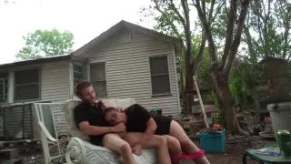 Riding My Big Dick Outside Till I Cum Inside Her