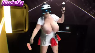 Big Booby Nurse Playing Beat Saber!!!