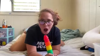 Rainbow Dildo For Moore - Mary Jane