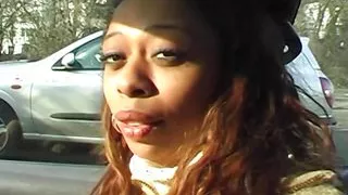 Hot German ebony riding and sucking a hard cock in POV