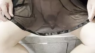 Mature Tvrose Crossdresser Sitting And Teasing With Hard Girly Cock