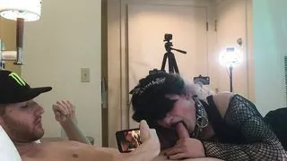goth transsexual  sucks huge dick