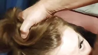 Skinny trans girl sucks daddy's cock in the truck