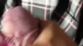 Jerking off in to torn panties