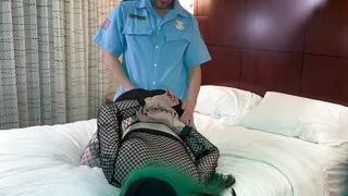 Cop Arrests and Fucks Hot Goth Trans Babe