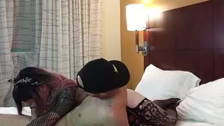 Hot Goth Crossdresser Sucks Cock