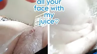 POV girl in stockings masturbates and squirts all around - HENTASISS