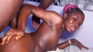 Anal bashing in the tight ass hole of ebony teen