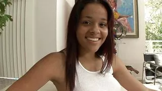 Latin hottie, Bambi Wolfe has fake red hair and a nice size pair of knobs