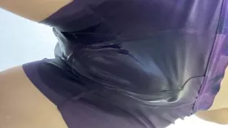 Big Boxer Bulge in Bathroom