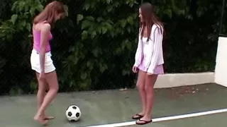 Two Sexy lesbians with nice tits on sofa sucking and strapon pussy fucking