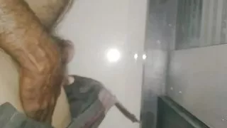 Played with the cock under the office table