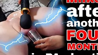 Femdom Milked Ruined Orgasm After 4 Months in PA Chastity Slave Fucking Machine FLR Milf Stepmom