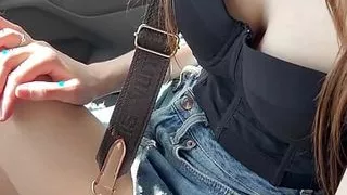 my 18 year old wife gives me a blowjob right in the car