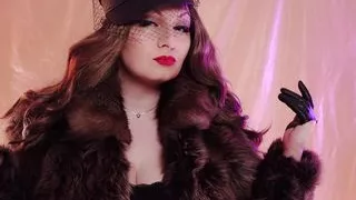 ASMR Mistress: fur coat fetish, clowly erotic movements and leather gloves close ups (Arya Grander)