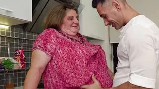 Curvy big breasted Jana loves younger muscled men