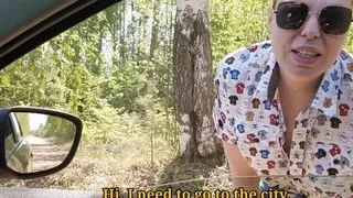 Mature milf forgot to take money from her husband, had to pay the taxi driver with a pussy and a blowjob in the throat