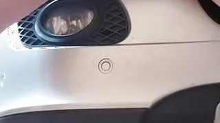 Fucking a dildo with my pink pussy in the car